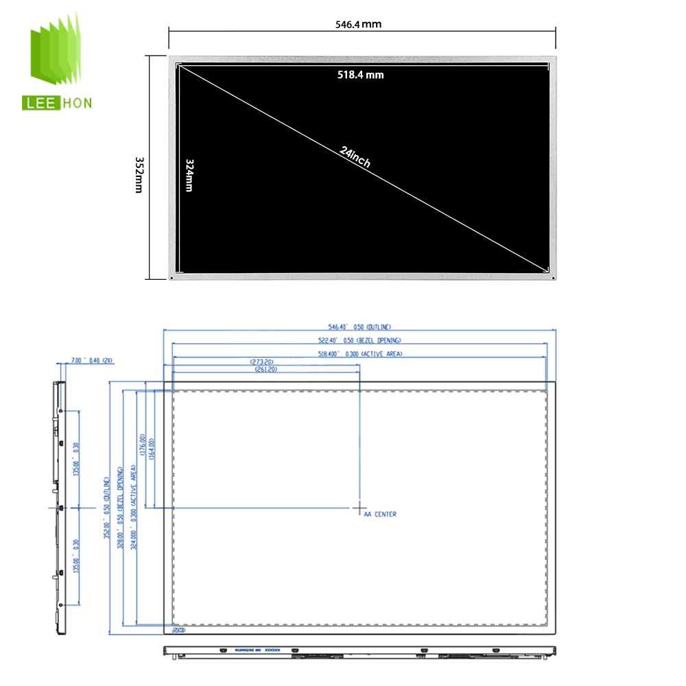 G240UAN01.0友达24寸LCD工业液晶屏幕高亮医疗显示屏幕
