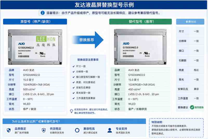 LCD工控液晶屏坏了怎么找替代型号的显示屏幕